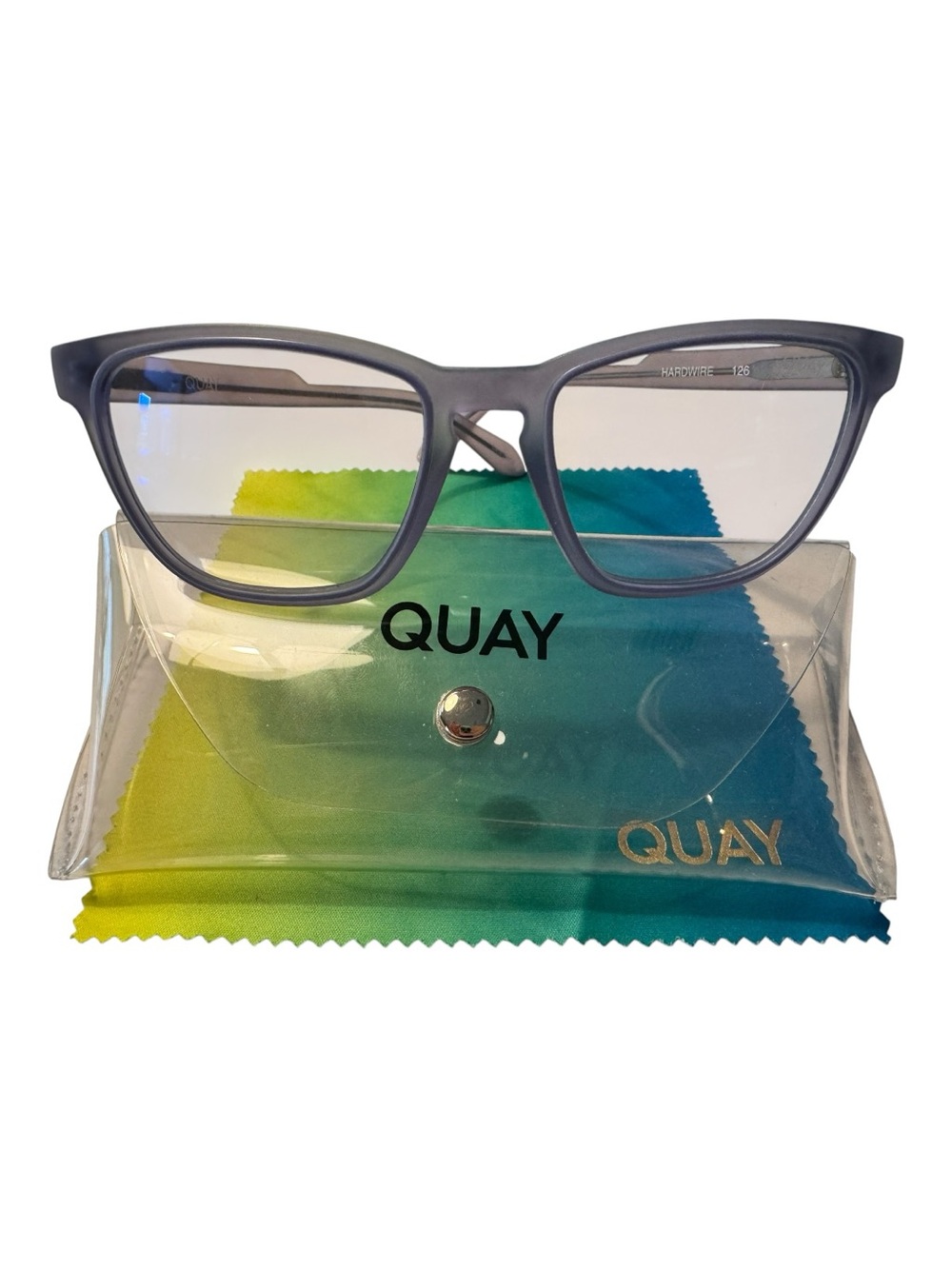 QUAY Australia Mini Hardware Blue Light Filtering Glasses Gray 50mm Like New